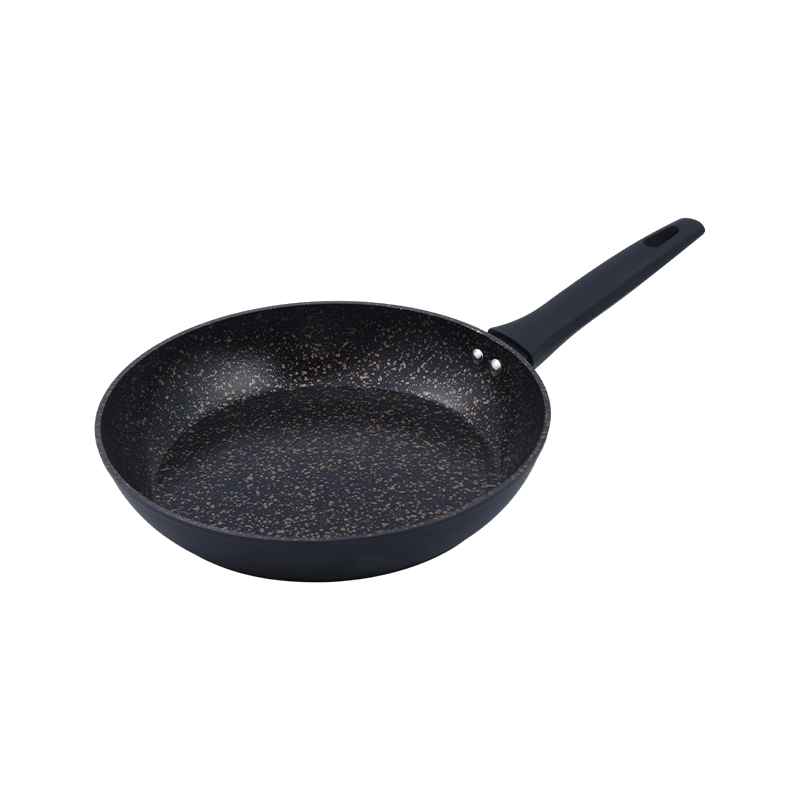 Sartén de aluminio forjado con revestimiento de cerámica de mármol de oro negro