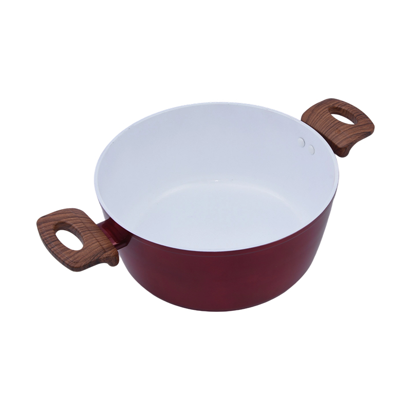 Cacerola de aluminio forjado con cerámica blanca
