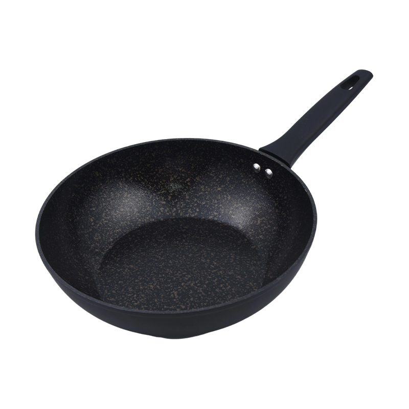 Juego de utensilios de cocina de aluminio forjado con revestimiento de cerámica de mármol dorado negro