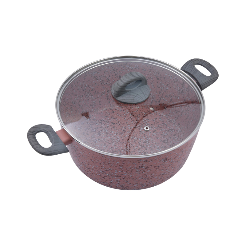 Cacerola de aluminio forjado con granito rosa