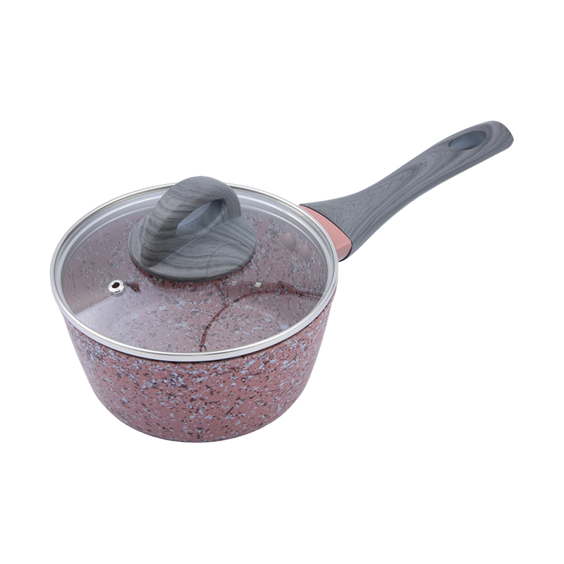 Partita de salsa de aluminio forjado con granito rosado