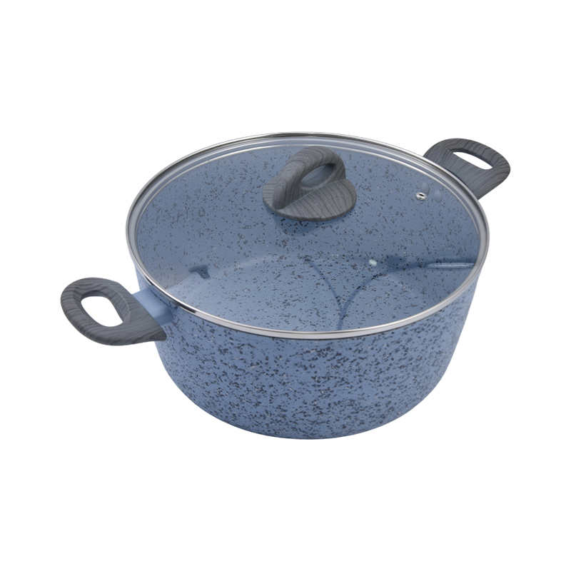 Cacerola de aluminio forjado con granito azul