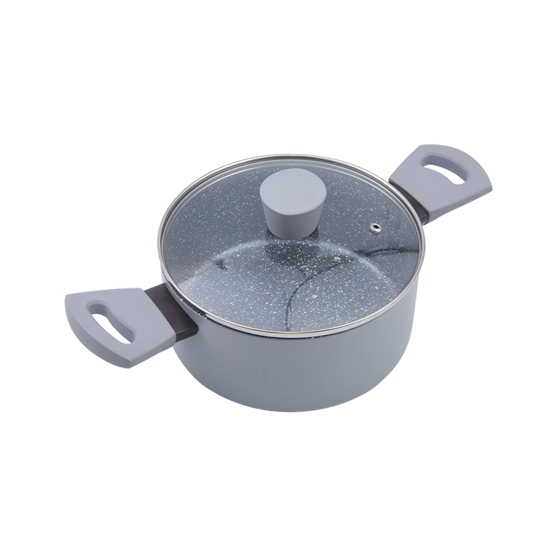 Cazuela de aluminio prensado mármol gris