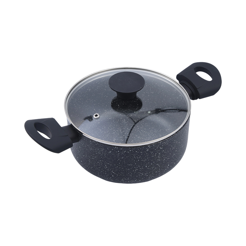 Cazuela de aluminio prensado mármol negro